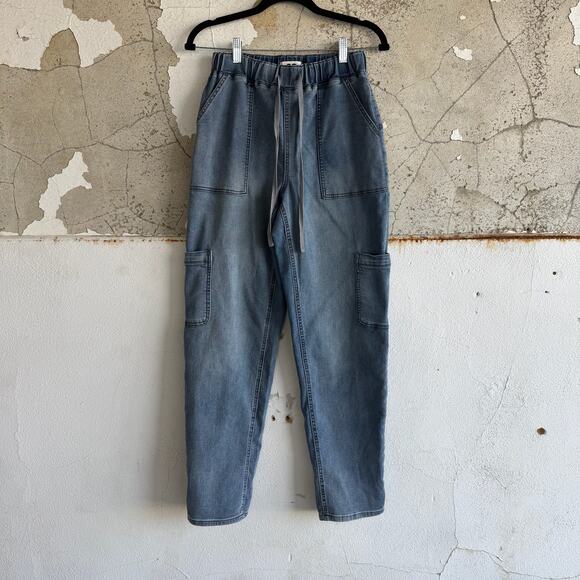 Juniors SO Utility Cargo Joggers Washed Blue Drawstring Small - Picture 2 of 6